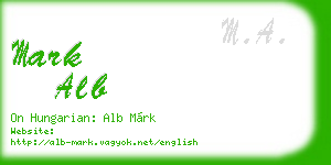 mark alb business card